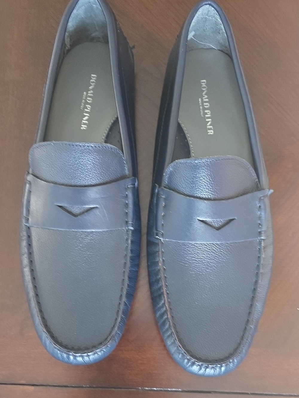 Donald J. Pliner Men's Dark Navy Leather Penny Loafers